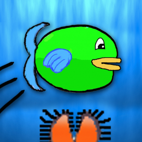 couverture jeu vidéo Poissons Chubby - Un sous-marin de vol d'oiseau Flappy Adventure Game