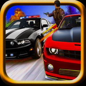 couverture jeu vidéo Police Rampage 3D ( voiture de course et jeu de tir )