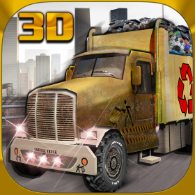 couverture jeu vidéo Poubelle réel camion à benne conduite 3D