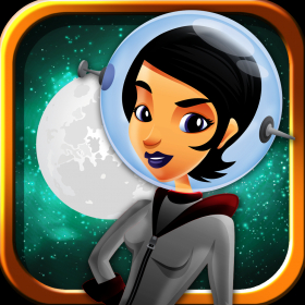 couverture jeu vidéo Poussins dans l'espace jeu PRO- Mission de galaxie Astro Girl