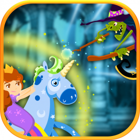 couverture jeu vidéo Princesse Cavalier Licorne - Château de chasse pièce aventure payé