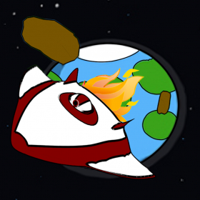 couverture jeu vidéo Rockin'Space - Fight in space to destroy the asteroids that threaten life on Earth.