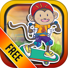 couverture jeu vidéo Rush Skate Banana Monkey Gratuit - Speedy Runner Maze Jeu de Survie