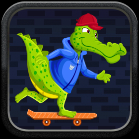 couverture jeu vidéo Skateboard Racing Croc - A Crazy Alligator Race Game