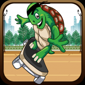 couverture jeu vidéo Super course de tortues skateuses – Jeu d’action et de survie aux obstacles en ville gratuit