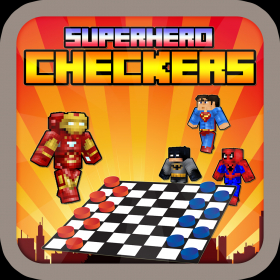 couverture jeu vidéo Superhero Skin Checkers - Draughts Block Craft World Edition