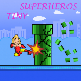 couverture jeu vidéo Tiny Superheros, 8 bit retro game!