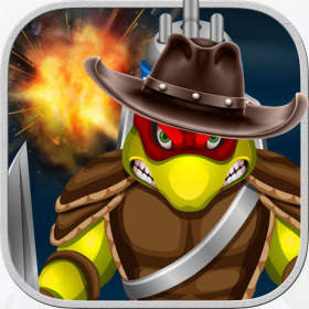 couverture jeu vidéo Tortues Cowboys sur Jetpack contre les Ninja mutants
