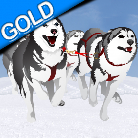 couverture jeu vidéo traîneau à chiens course d'hiver: la luge de glace froide canine dans le pôle nord - gold edition