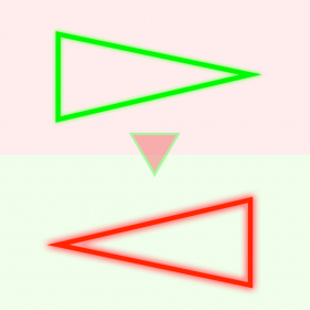 couverture jeu vidéo Triangles - Swipe Red & Green Neon Signs in Right Direction