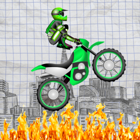 couverture jeux-video UN Frais Dessin Animé Motocross Héros - UN stickman Rue Bike Vélo  Course