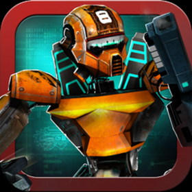 couverture jeu vidéo Un homme de robots d'acier dans la plage