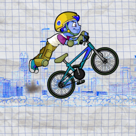 couverture jeu vidéo UN pompée Stickman Griffonnage BMX Cavalier