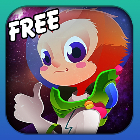 couverture jeu vidéo Un singe de l'espace libre cours - A Space Monkey Run by Uber Zany