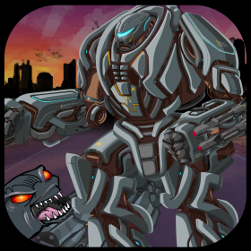 couverture jeu vidéo Un transformateur robot Super Hero - Epic War Lune Jeu Alien de combat libre