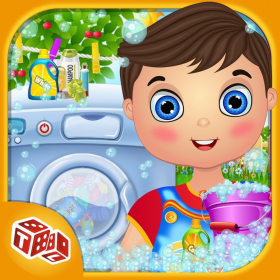 couverture jeu vidéo Vêtements de bébé enfants blanchisserie Temps - Lavage et Little Helper maman nettoyage à sec