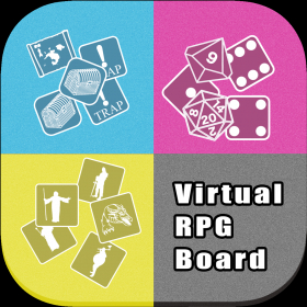 couverture jeu vidéo Virtual RPG Board - dice, map and character markers for board game / TRPG