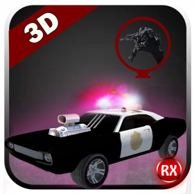 couverture jeu vidéo voiture de police sniper - flic agent de service