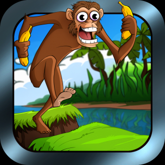 extrait jeux-video A Chimp Run Free - Top Monkey Jumping Adventure in the Jungle to gather Bananas
