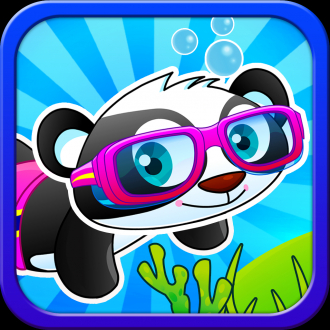 extrait jeux-video A Cute Panda Child Ocean Swimming Race : Free Girly animals vs fish games for girls and boys