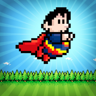 extrait jeux-video A Retro Super-Hero Power Jump EPIC - The Fun 8-Bit Man Race Challenge