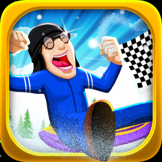 extrait jeux-video Blue Lightnings Sled Race - Downhill racing game in the snowy mountain