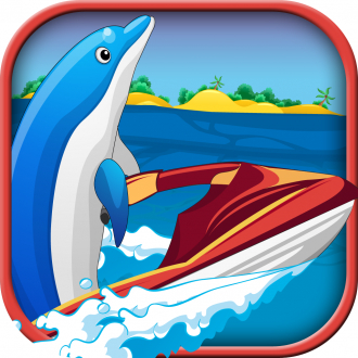 extrait jeux-video Course de dauphin jet skieur - Cavalier surfeur des vagues de plaisir gratuit