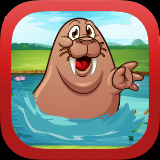 extrait jeux-video Défi de nourrir le morse paresseux - Incroyable Parc d&#039;Animaux marins mangeur Veggie