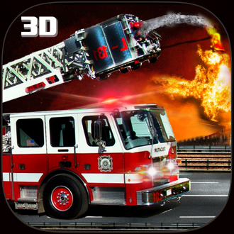 extrait jeux-video fire truck emergency evacuation vehicle parking Game 3D