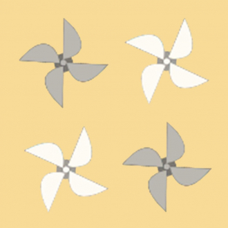 extrait jeux-video Gravity Windmill - Link the windmills which are chequered with gray and white